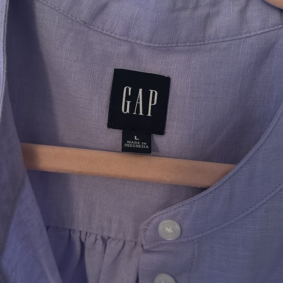Gap lavender linen shirt dress large - Picture 2 of 4